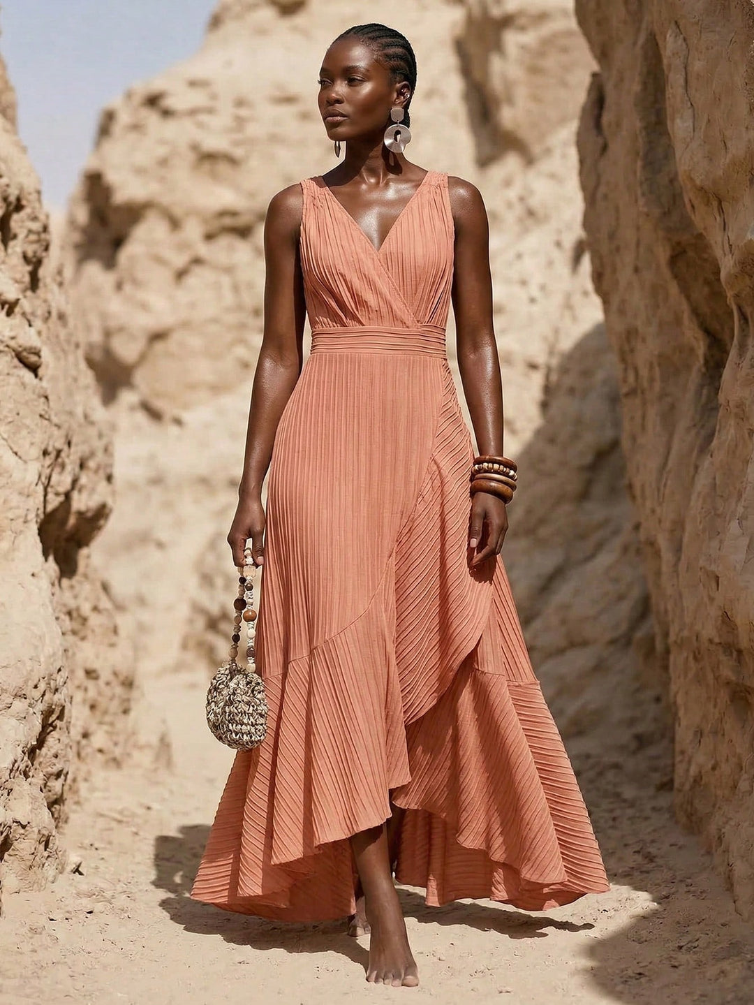 Rochie maxi SHEIN, kaki