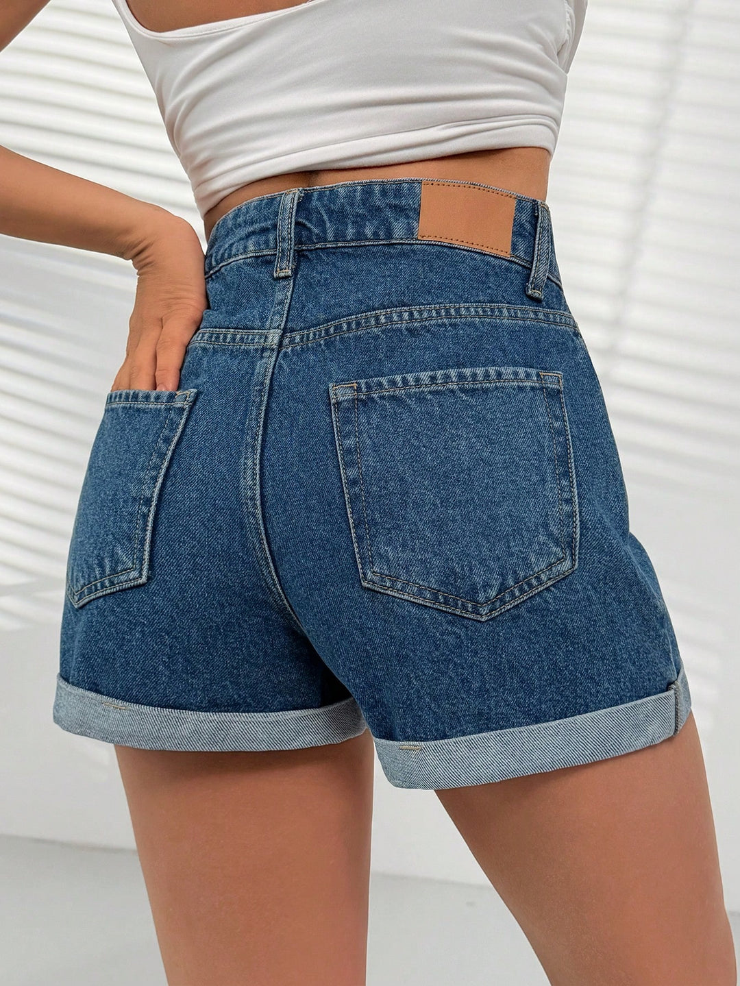 Pantaloni scurți SHEIN, albastru