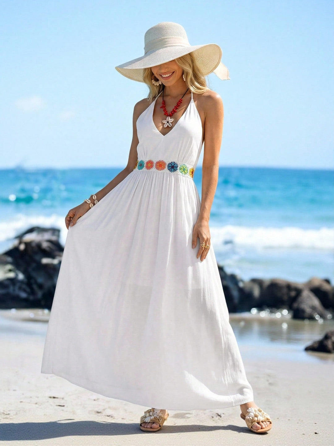 Rochie maxi SHEIN, alb