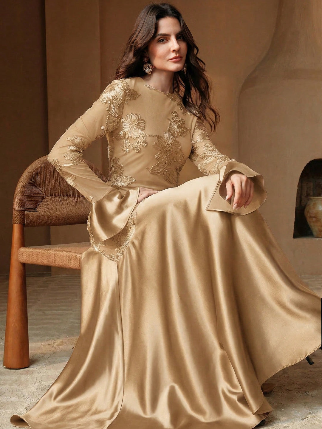 Rochie maxi SHEIN, kaki