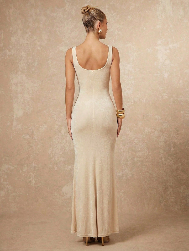Rochie maxi SHEIN, bej