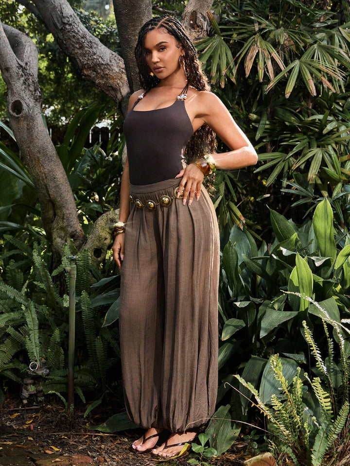 Pantaloni SHEIN, maro