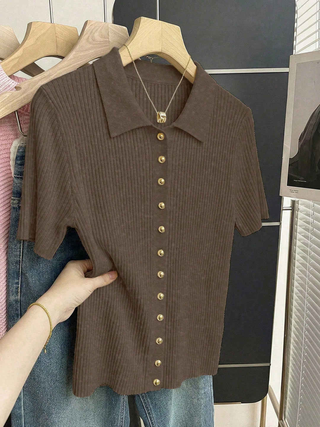 Cardigan SHEIN, maro