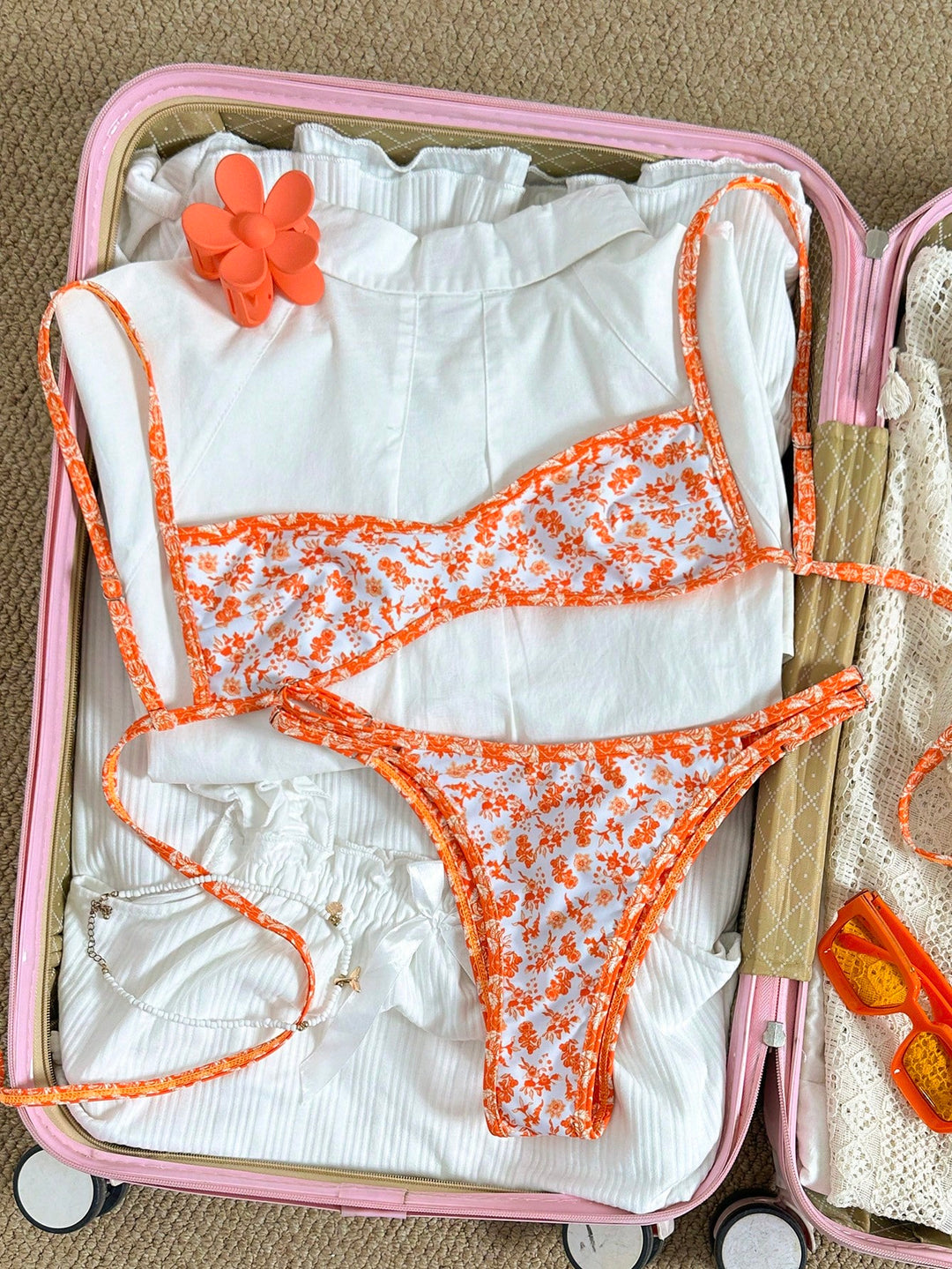 Set bikini SHEIN, portocaliu