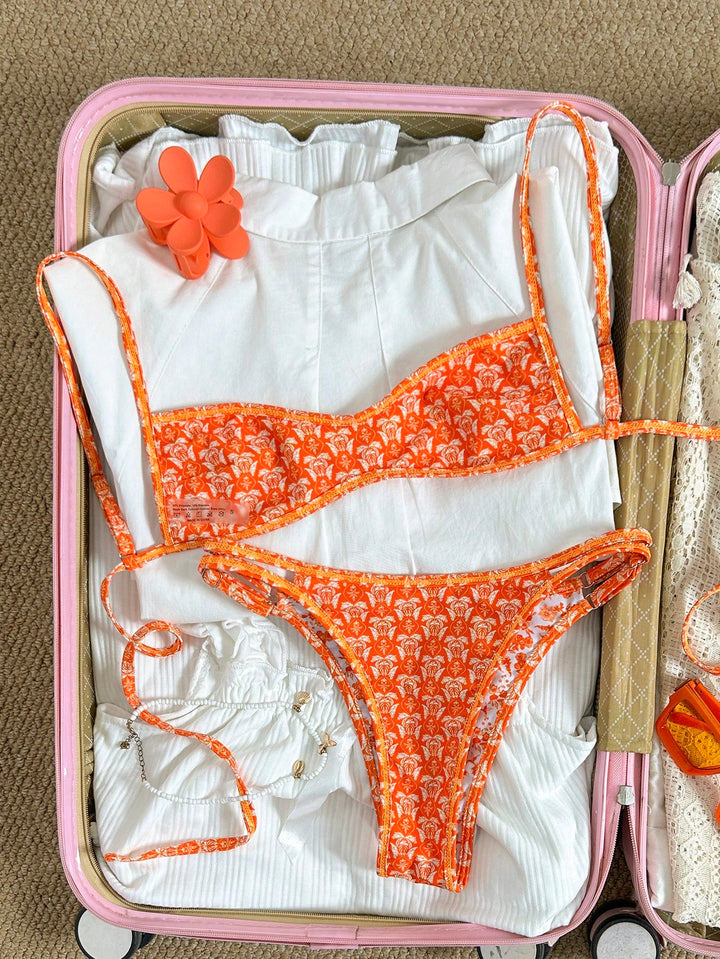 Set bikini SHEIN, portocaliu