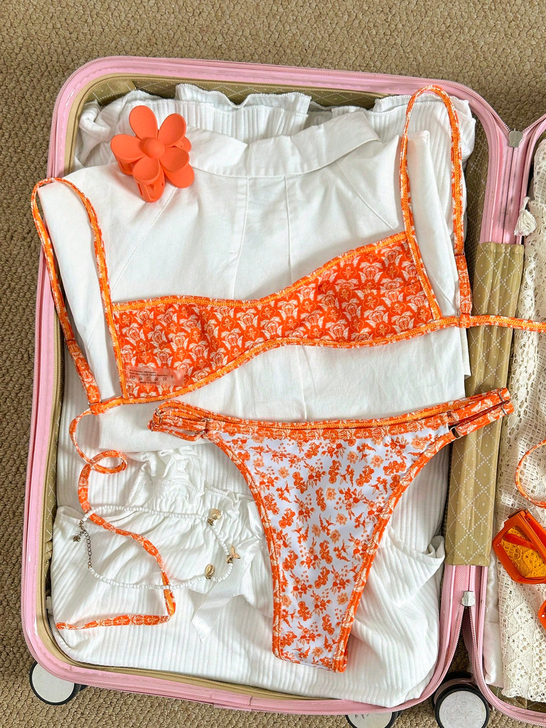 Set bikini SHEIN, portocaliu