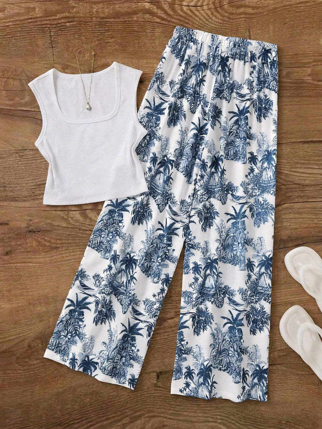 Pantaloni SHEIN, albastru