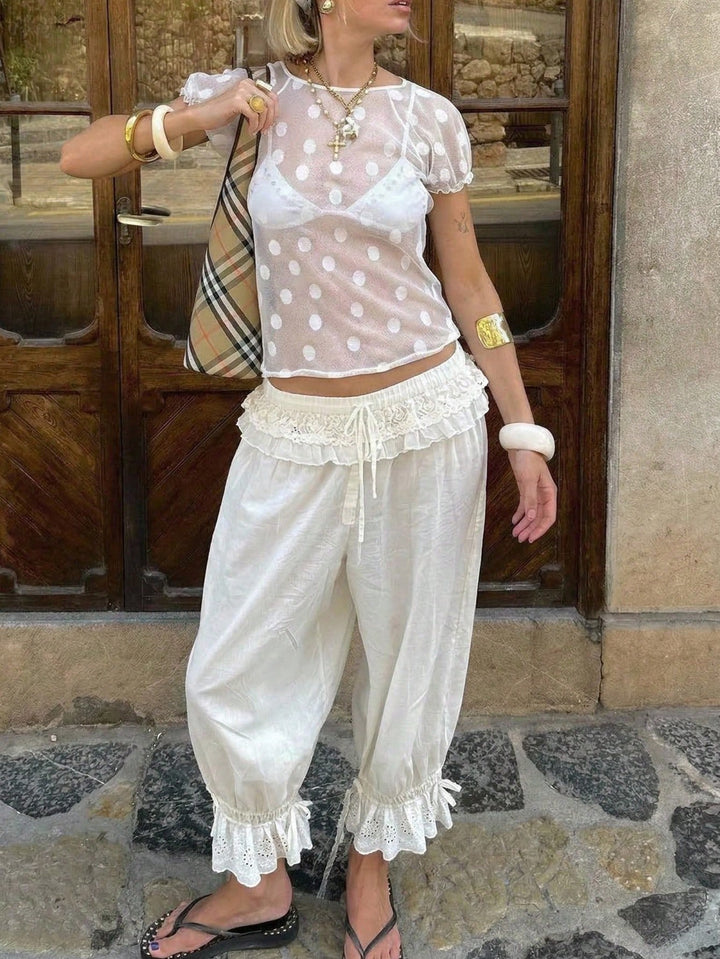 Pantaloni SHEIN, alb