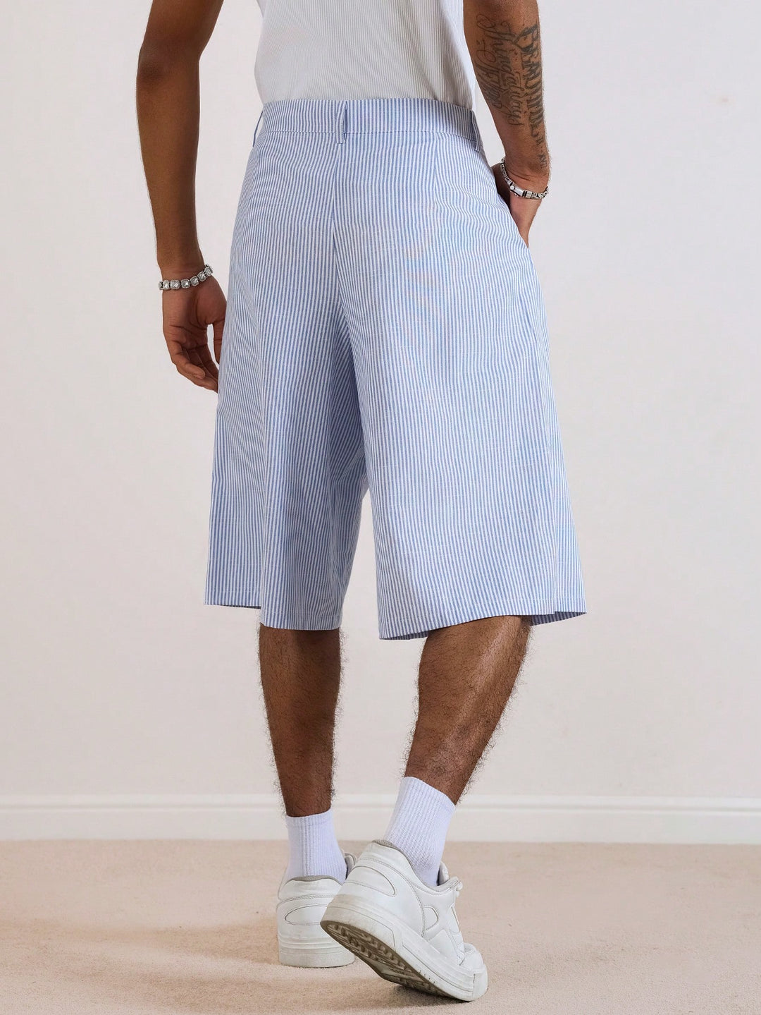 Pantaloni scurți SHEIN, albastru