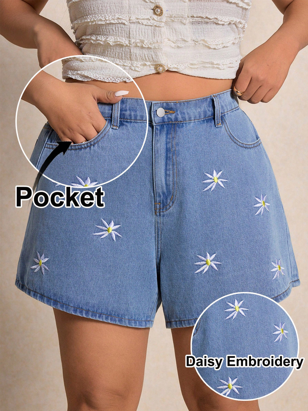 Pantaloni scurți SHEIN, albastru