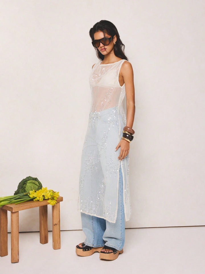 Rochie maxi SHEIN, bej