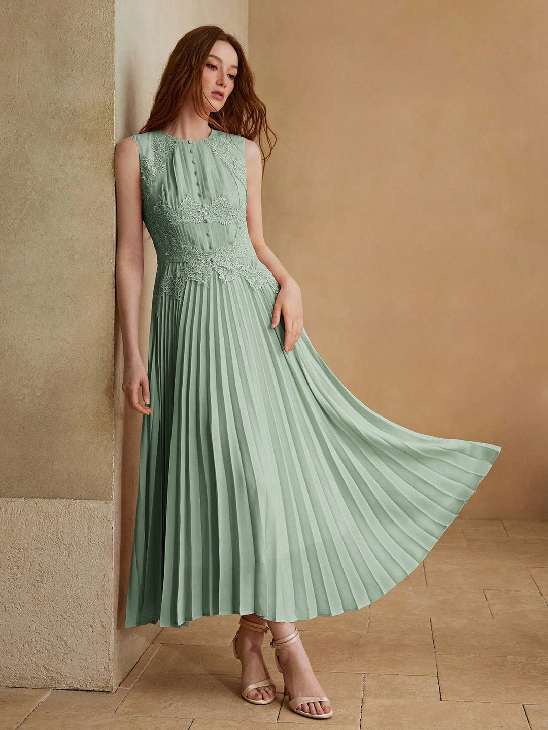 Rochie midi SHEIN, verde