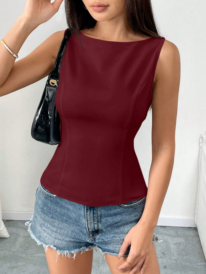 Bluza fără mâneci SHEIN, vișiniu