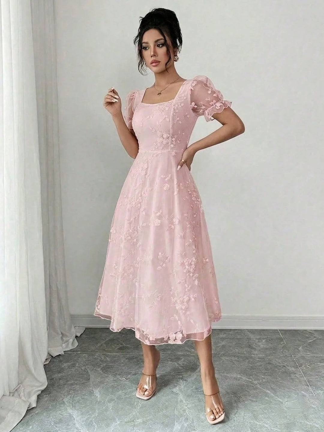 Rochie midi SHEIN, roz