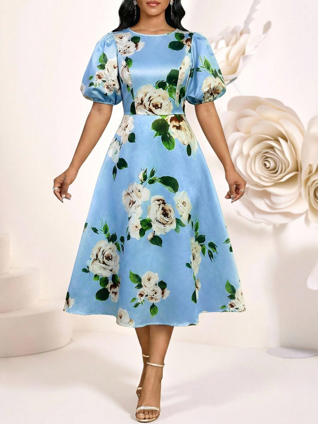 Rochie midi SHEIN, albastru