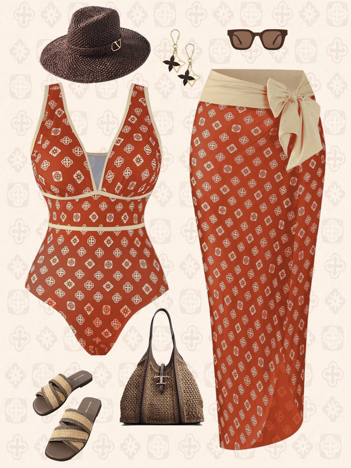 Costum de baie SHEIN, mix culori
