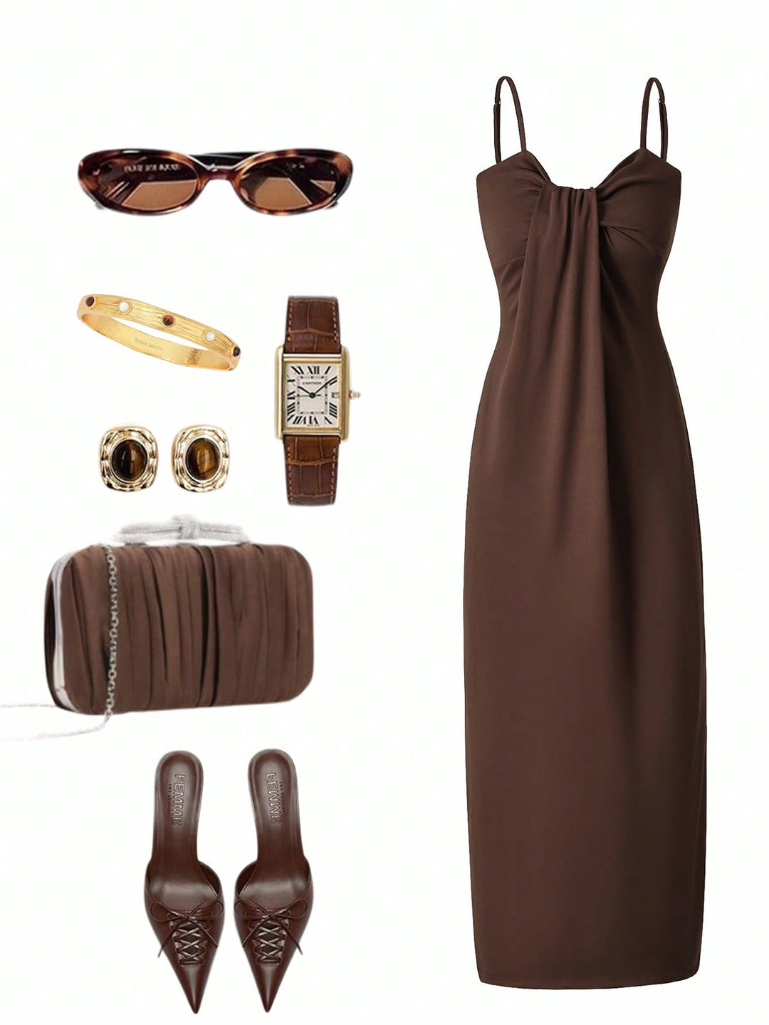 Rochie maxi SHEIN, maro