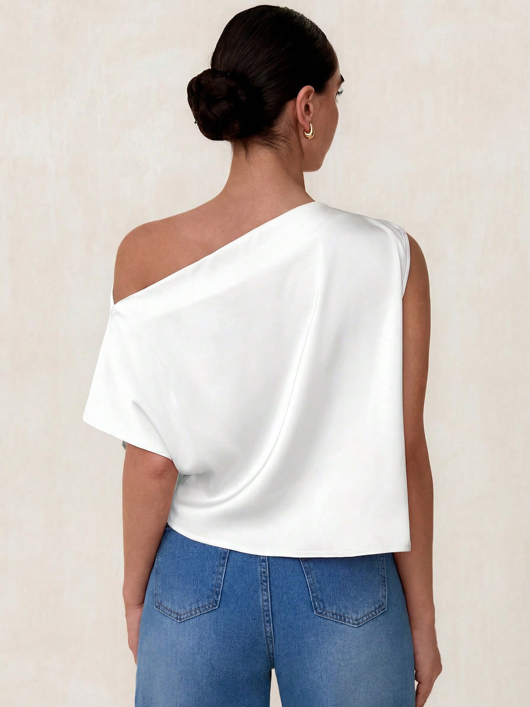 Bluza asimetrică SHEIN, alb