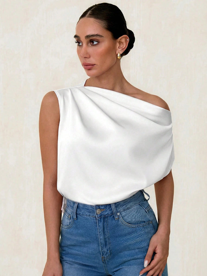Bluza asimetrică SHEIN, alb
