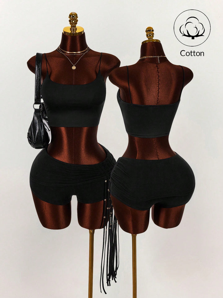 Pantaloni scurți SHEIN, negru