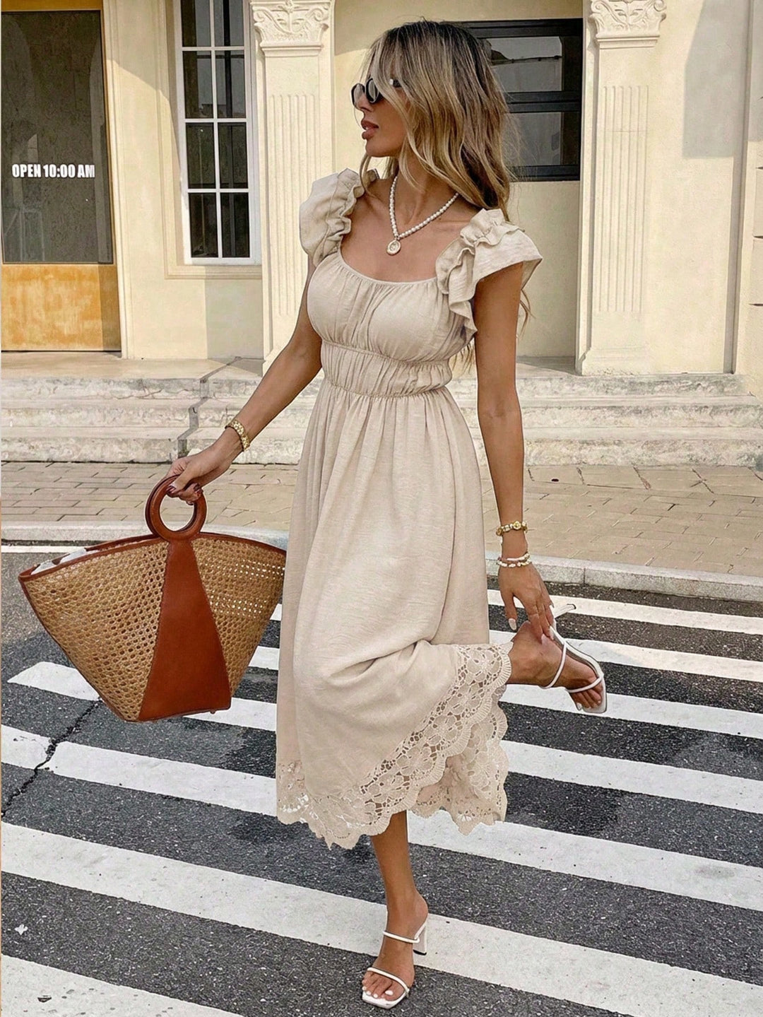Rochie maxi SHEIN, bej