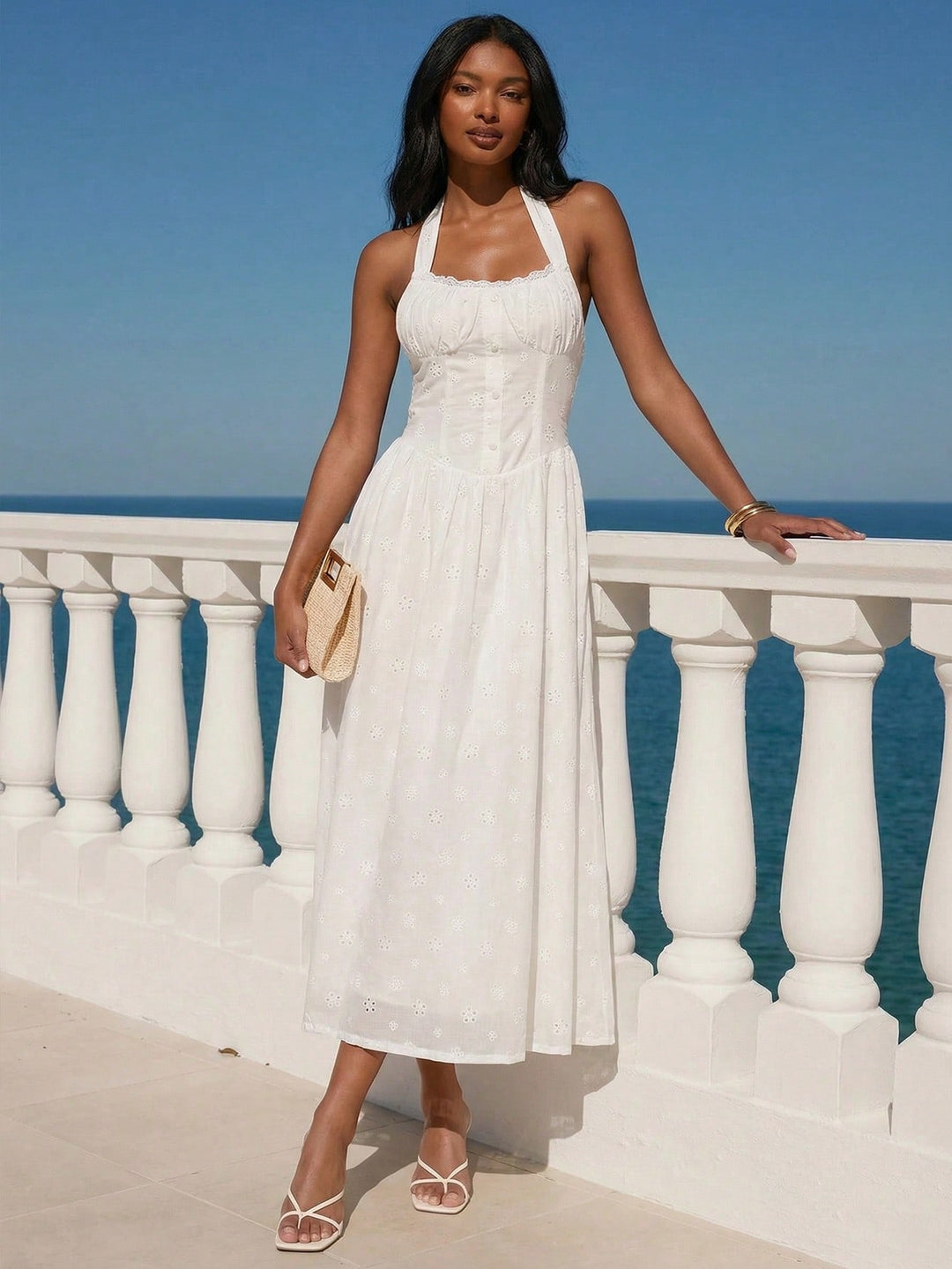 Rochie maxi SHEIN, alb