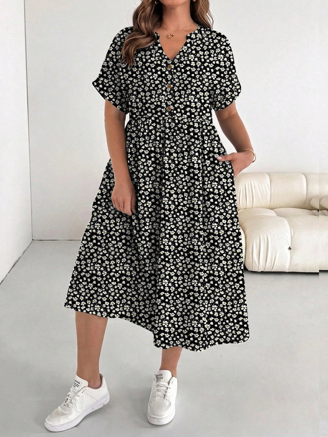 Rochie midi SHEIN, mix culori