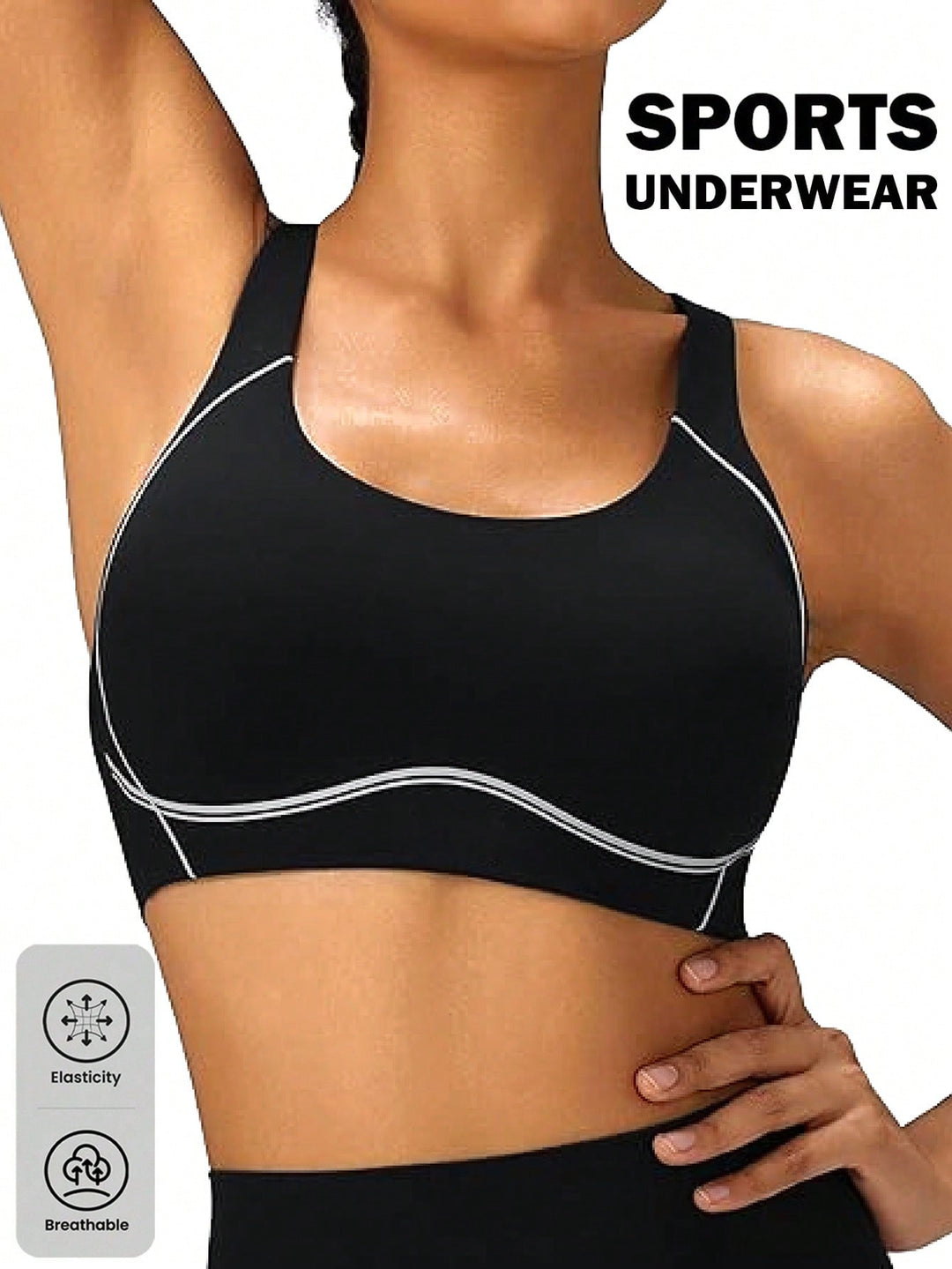 Bustieră sport SHEIN, negru