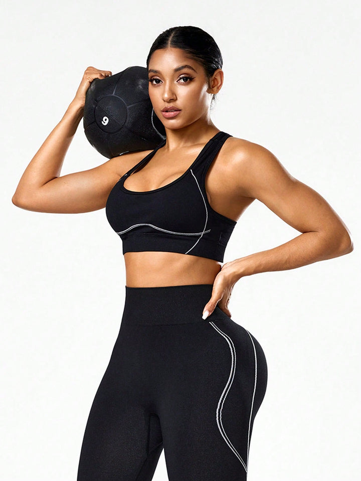 Bustieră sport SHEIN, negru