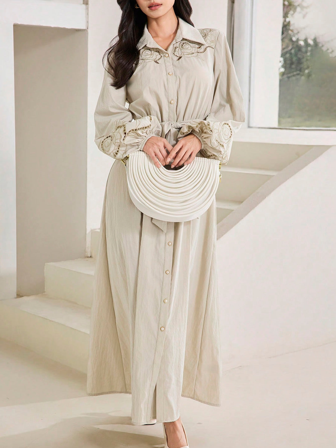 Rochie maxi SHEIN, kaki