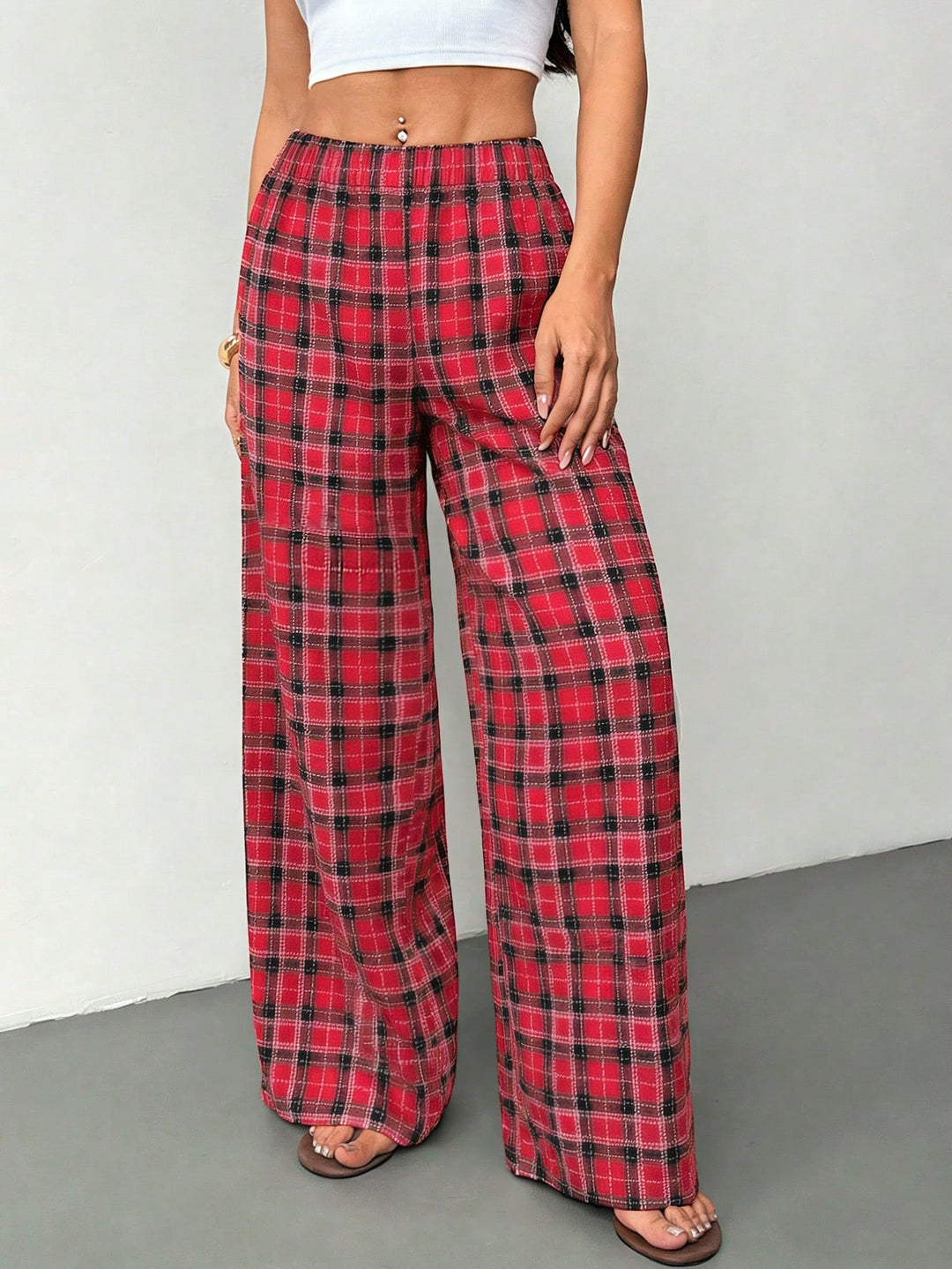 Pantaloni SHEIN, roșu