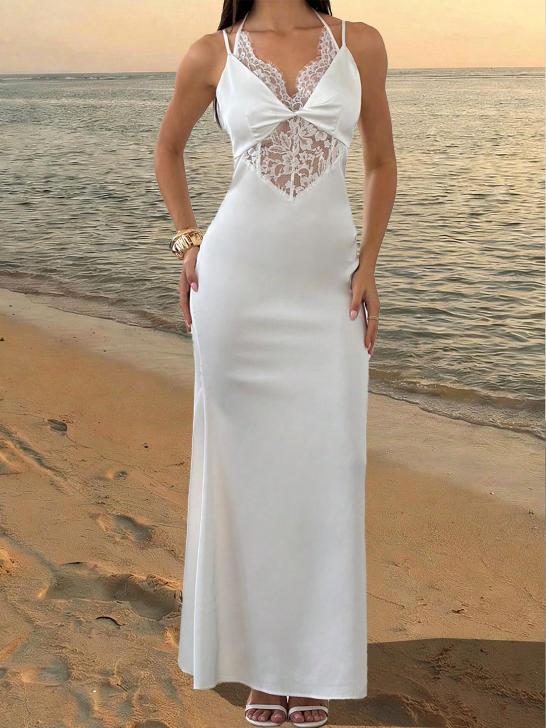 Rochie maxi SHEIN, alb