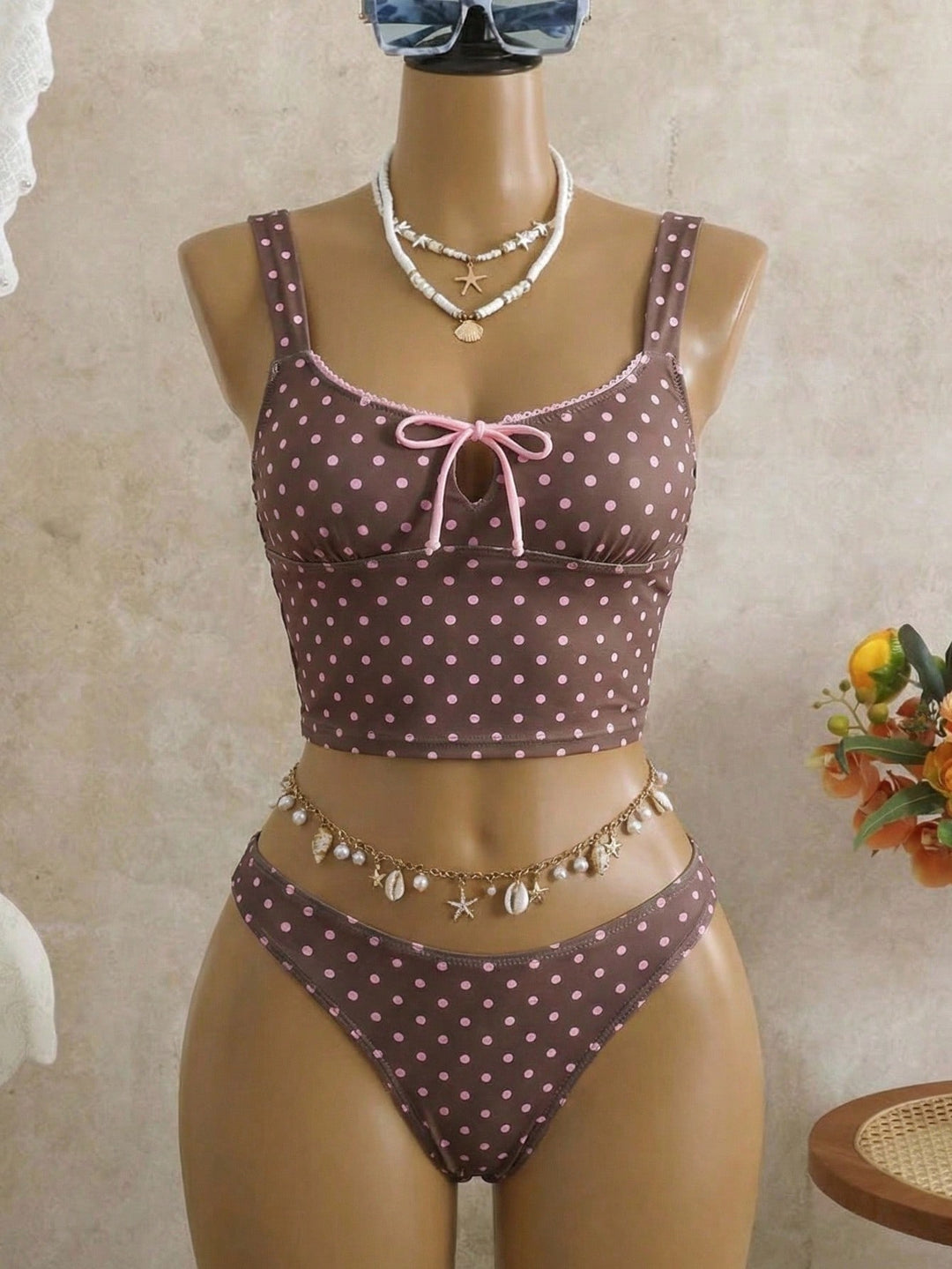 Costum de baie SHEIN, maro