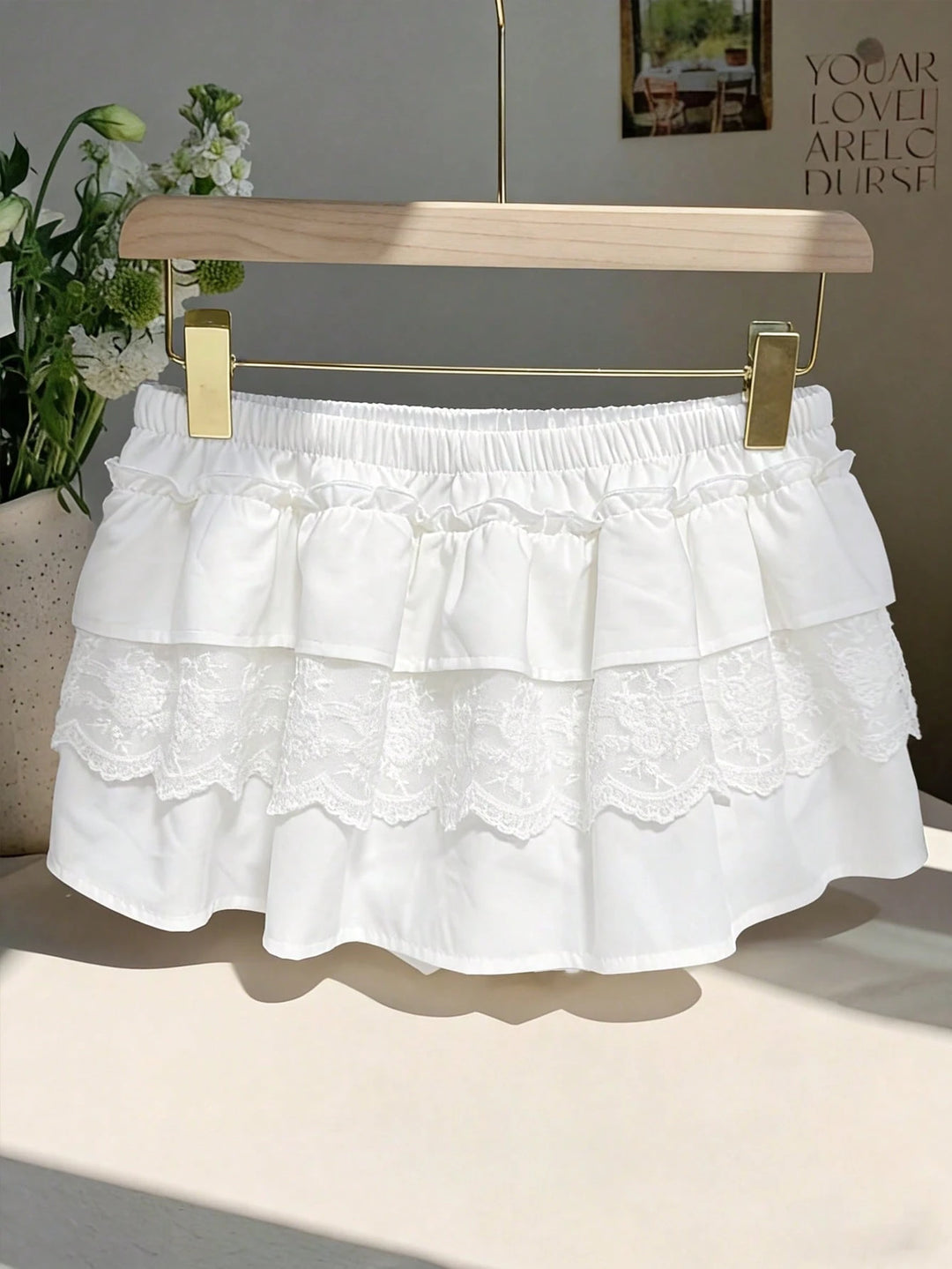 Fustă pantalon SHEIN, alb
