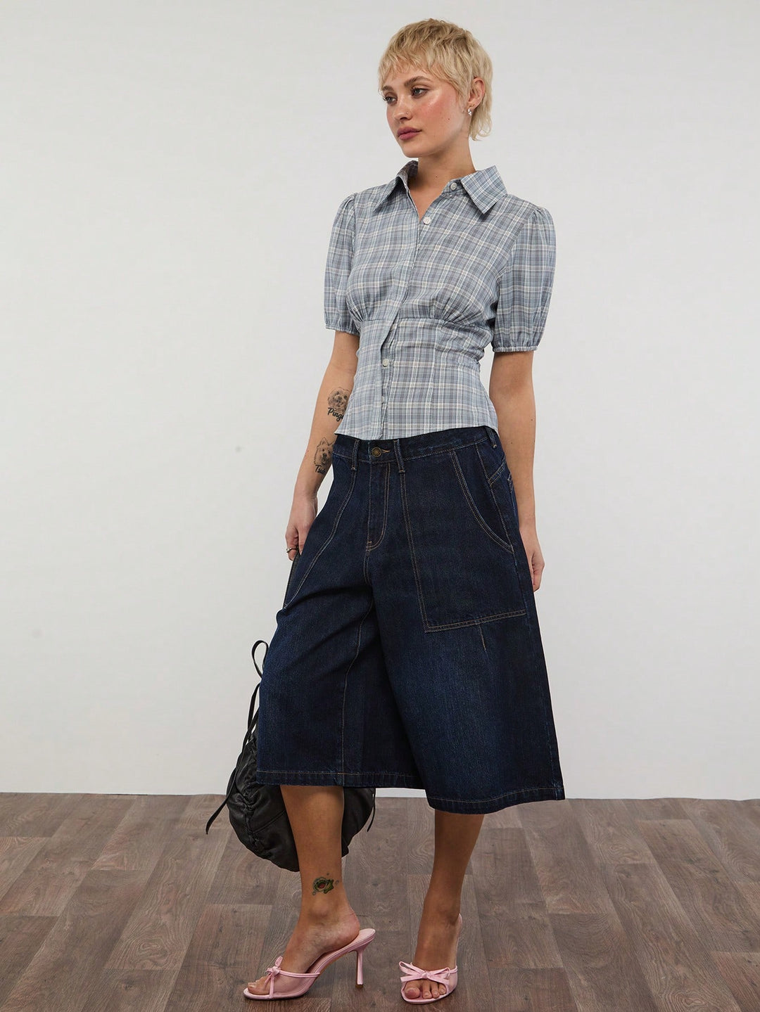 Pantaloni scurți SHEIN, negru