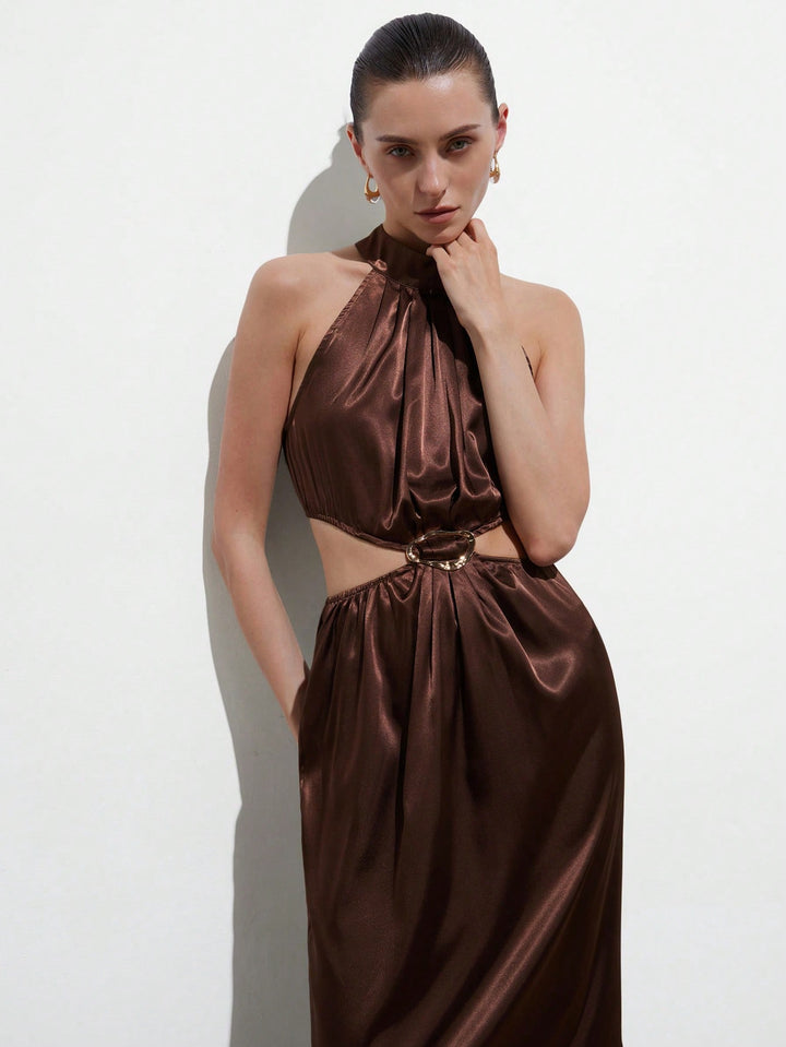 Rochie maxi SHEIN, maro