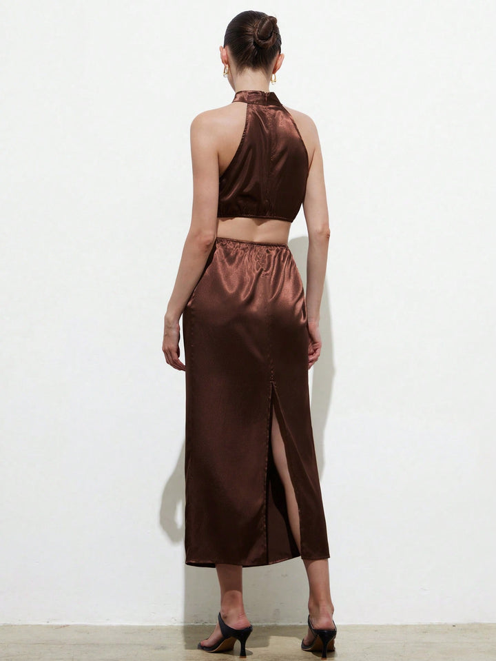 Rochie maxi SHEIN, maro