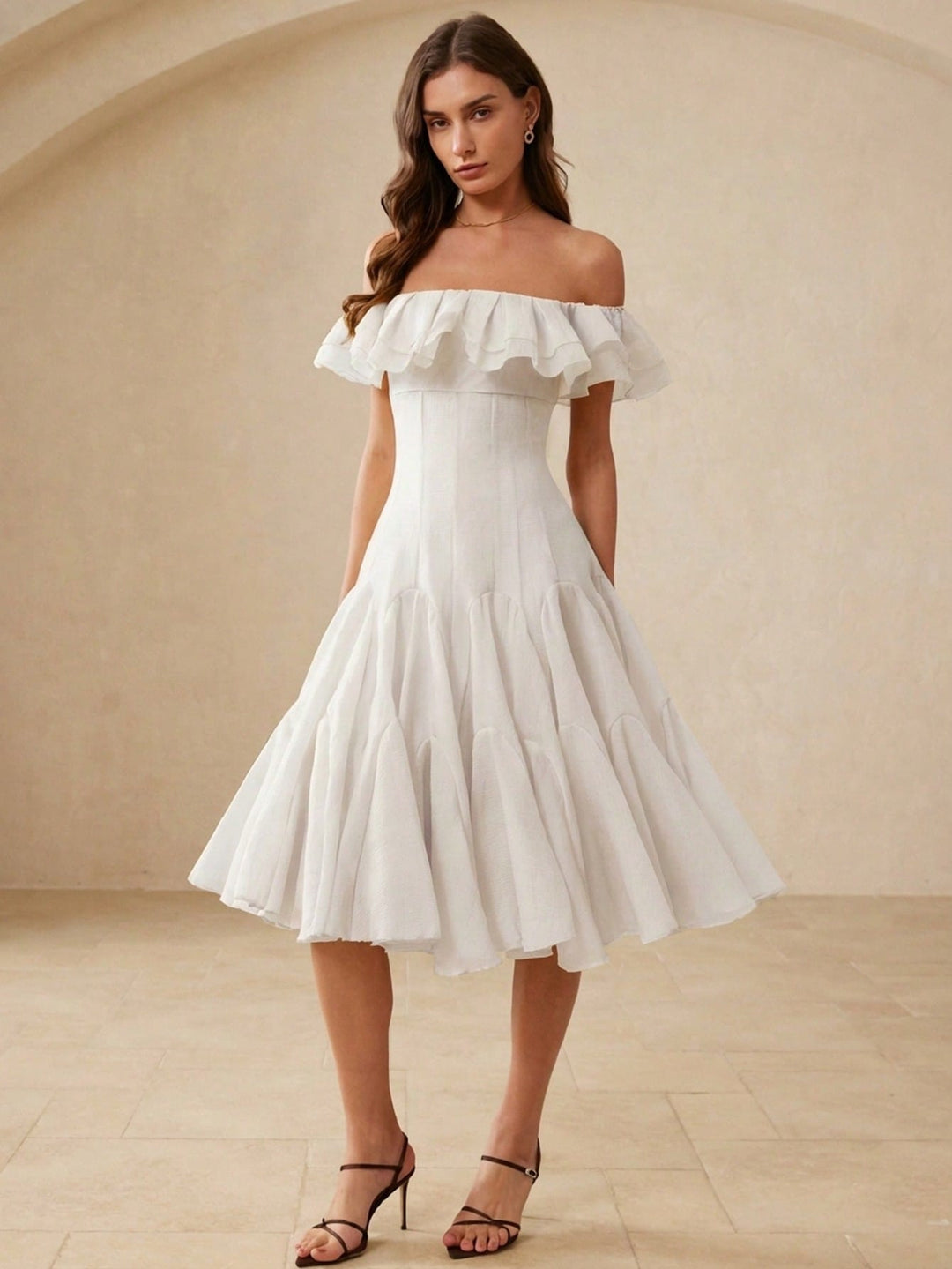 Rochie maxi SHEIN, bej