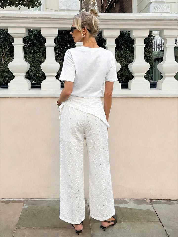 Pantaloni SHEIN, alb