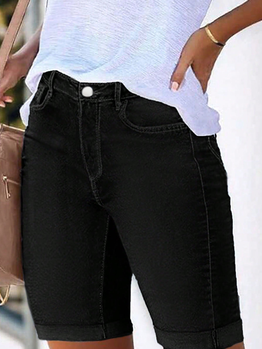 Pantaloni scurți SHEIN, negru