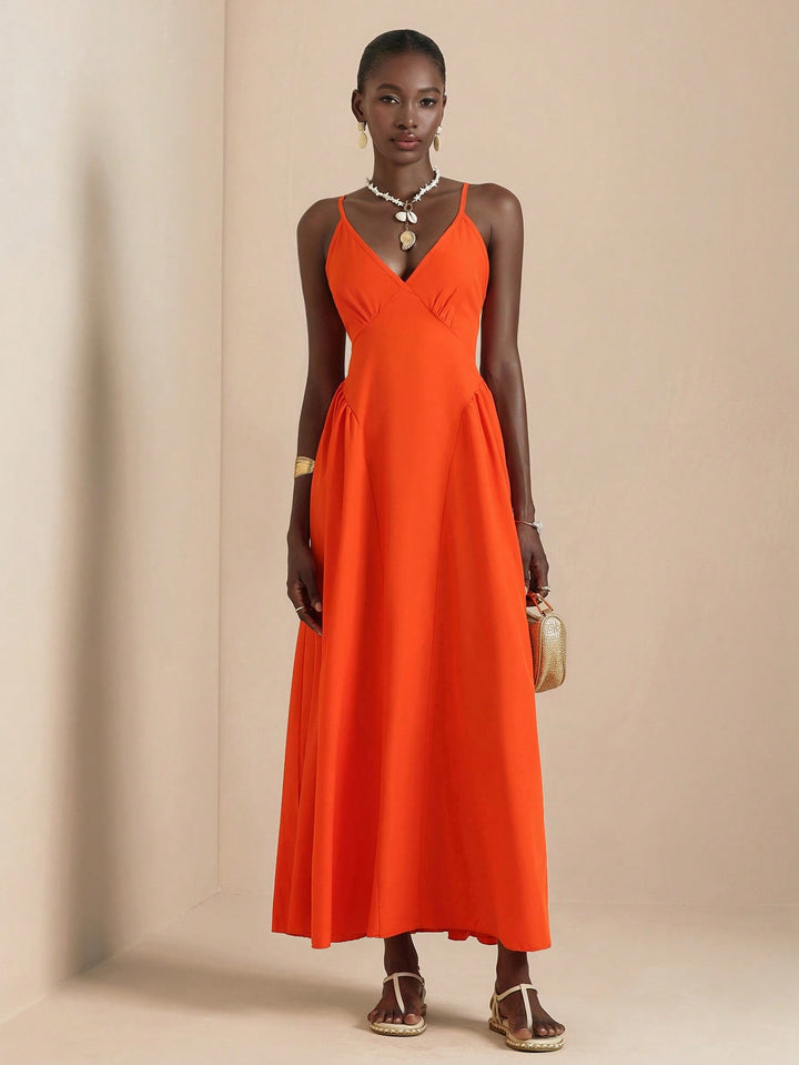 Rochie maxi SHEIN, portocaliu