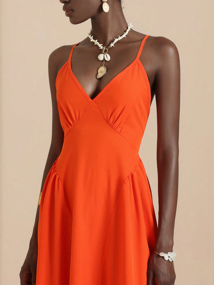 Rochie maxi SHEIN, portocaliu