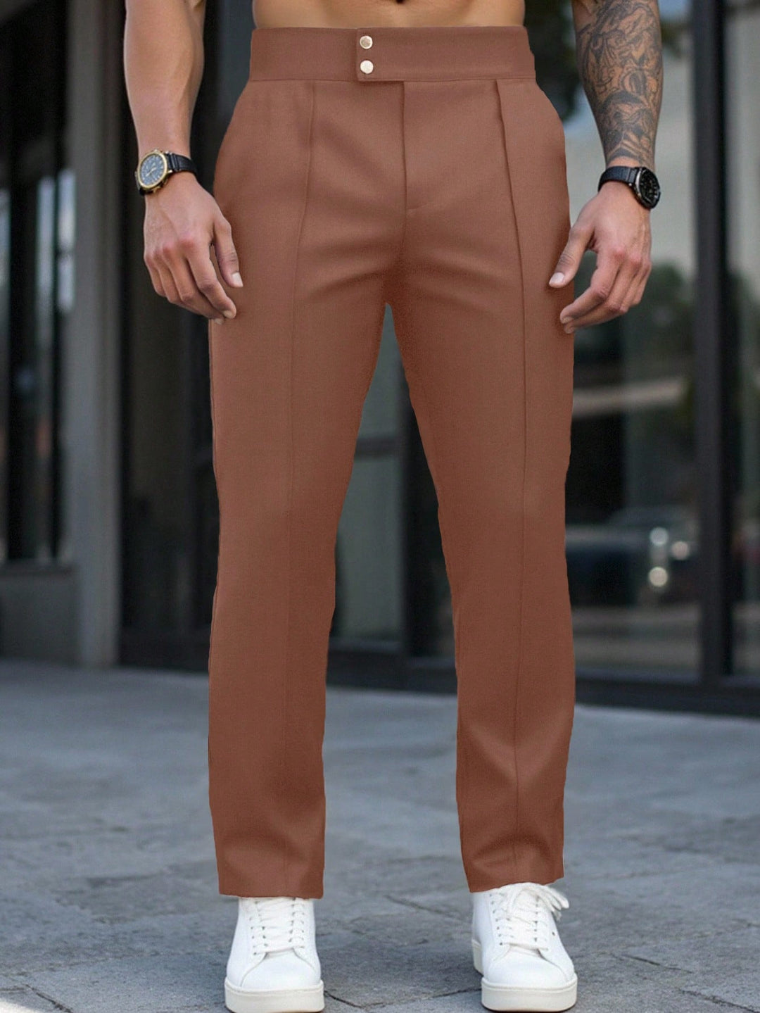 Pantaloni SHEIN, maro