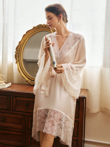 Rochie de noapte SHEIN, crem