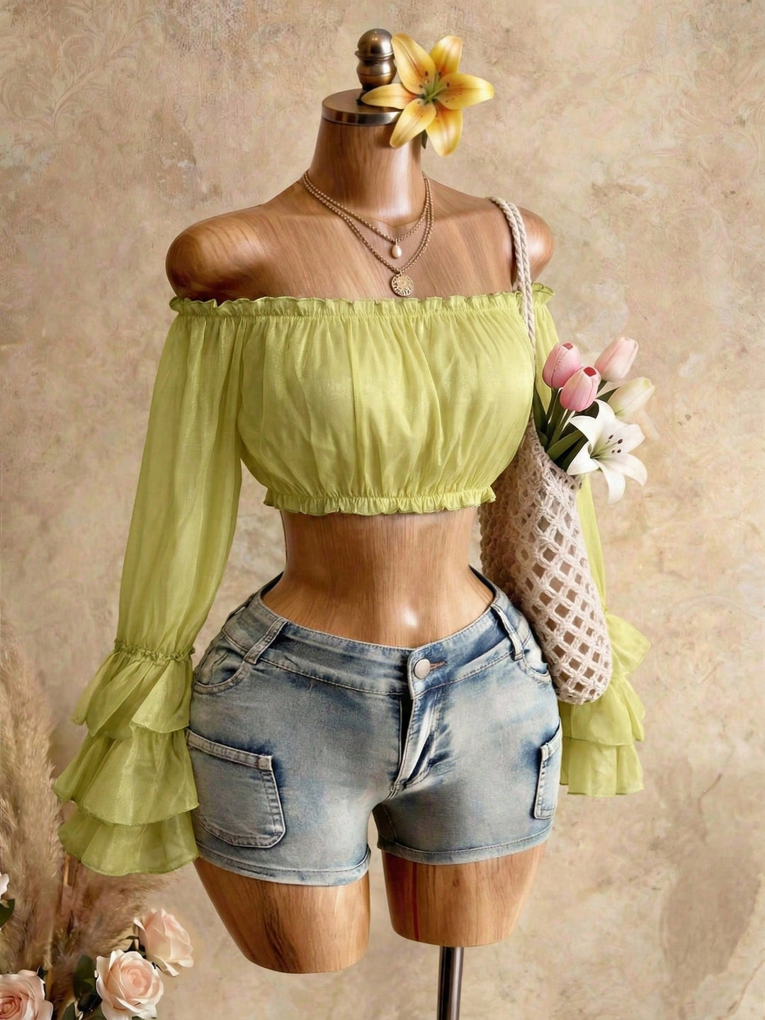 Top de vară SHEIN, verde