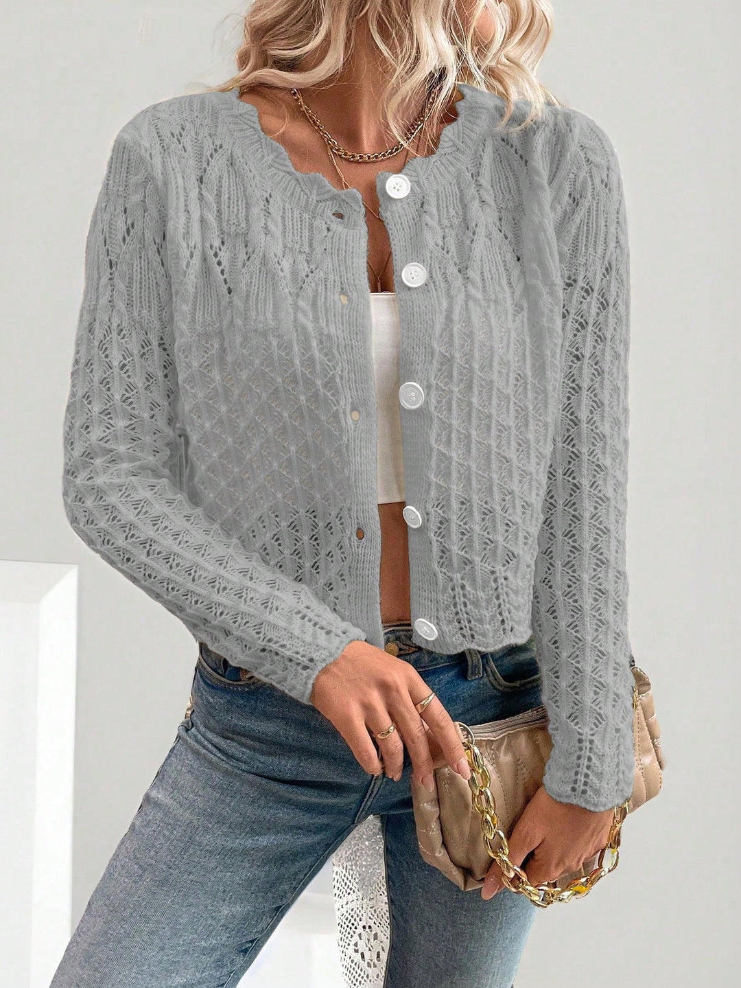 Cardigan SHEIN, gri