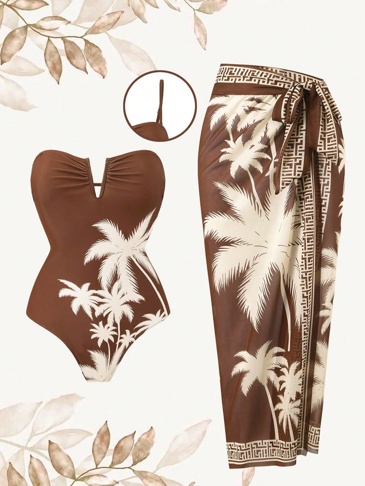 Costum de baie SHEIN, maro