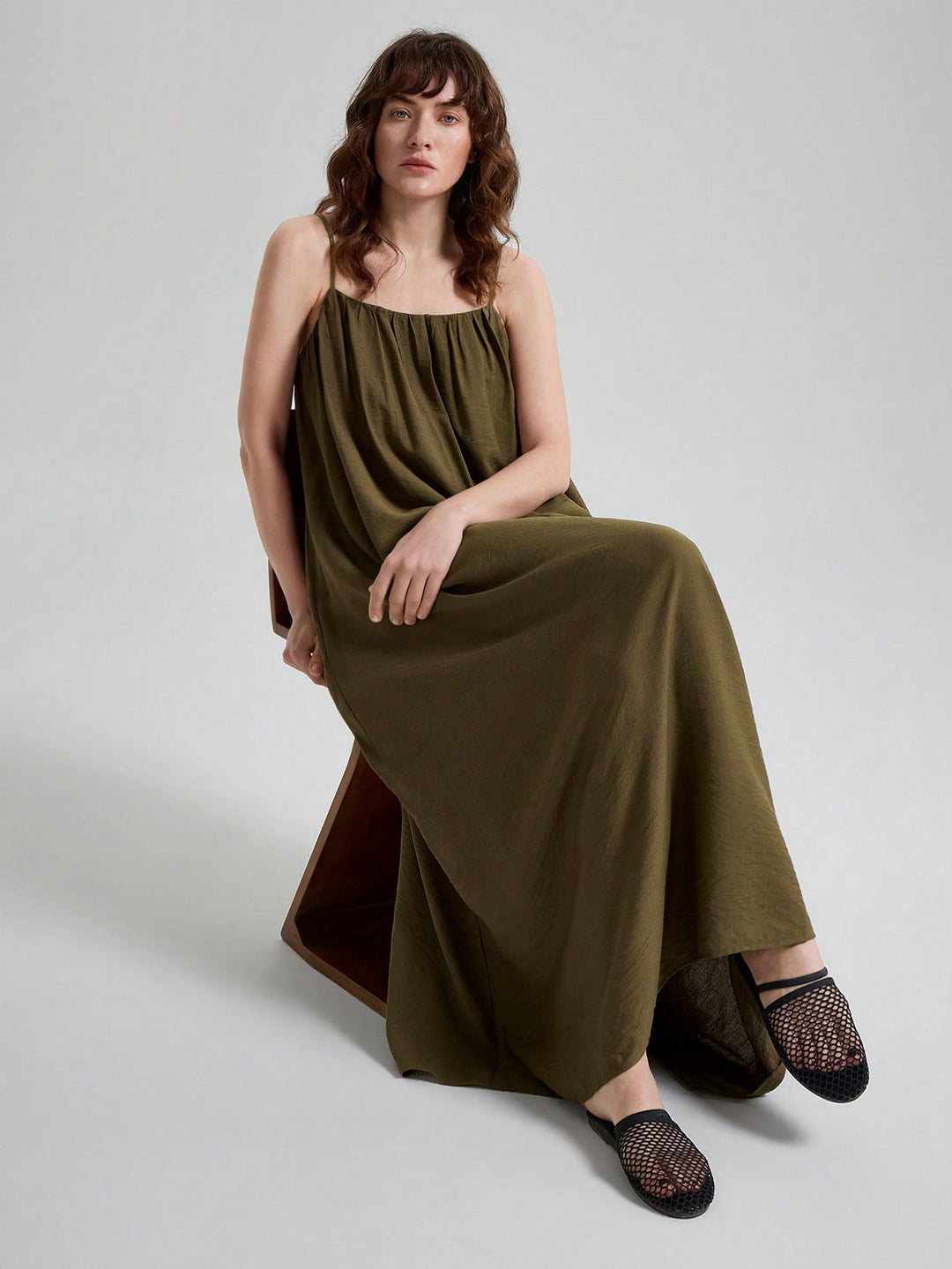 Rochie maxi SHEIN, kaki