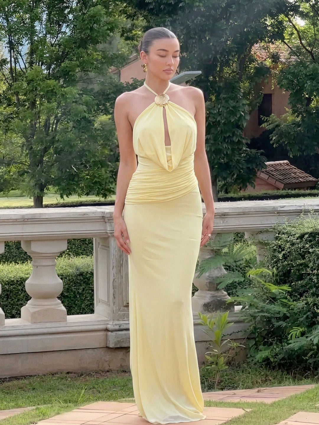 SHEIN maxi ruha, sárga