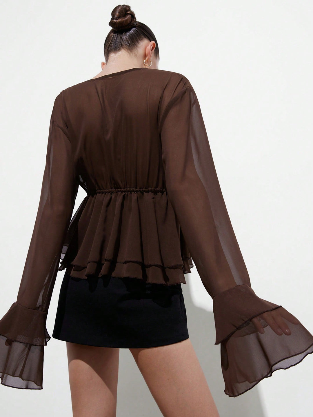 Bluza cu șifon SHEIN, maro